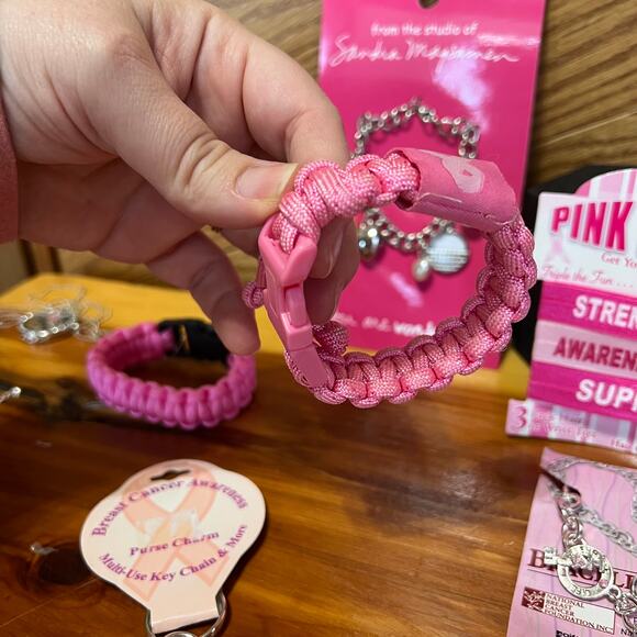 Breast Cancer Awareness Pink Ribbon Jewelry Lot 11 Pink Power Sandra Magsamen - Picture 3 of 11